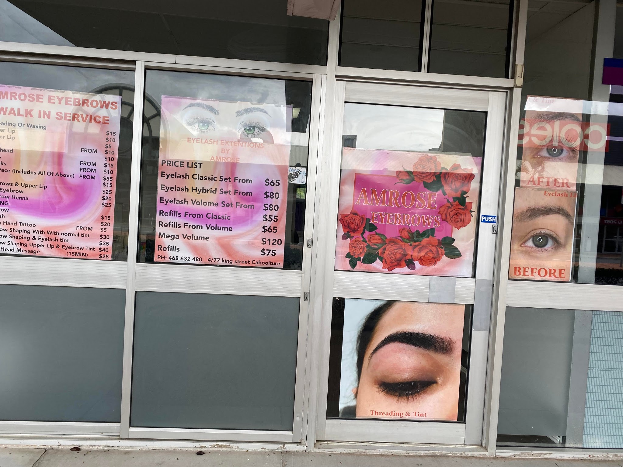 The Amrose window posters with roses and a threading and tint result